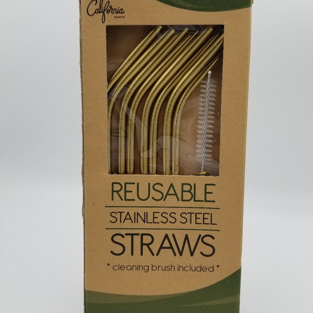 California Basics Gold Reusable Straws